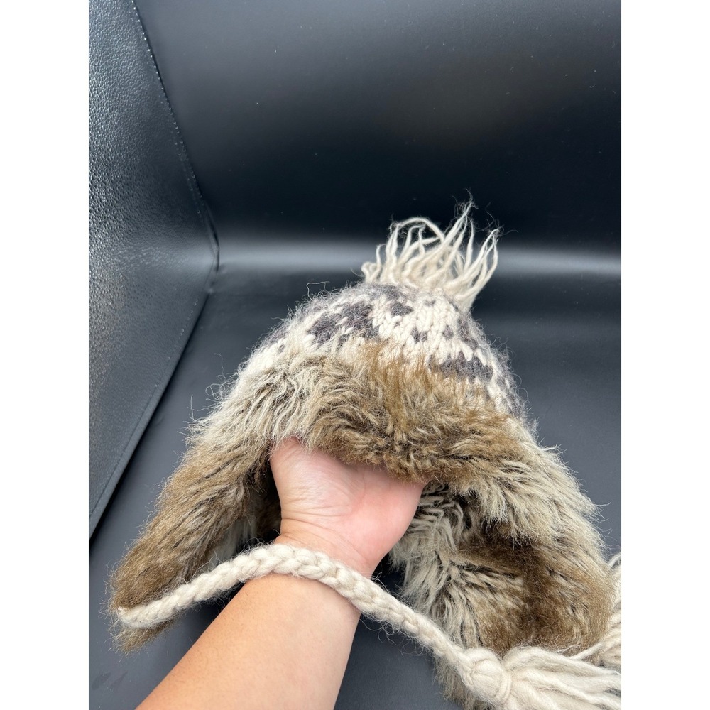 American Eagle Outfitters Wool Alpaca Trapper Hat Faux Fur Fair Isle Snowflake